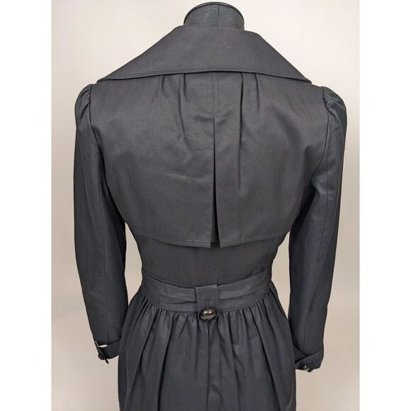 Manoush Anthropologie Black Overcoat Jacket Small Large Buttons Pockets Size 38 - Picture 9 of 13